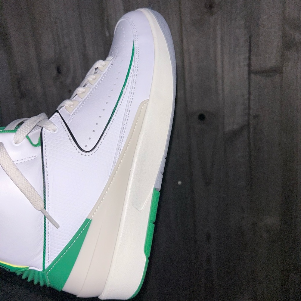 White and Green Men's Jordan retro 2 Sneakers size 10.5